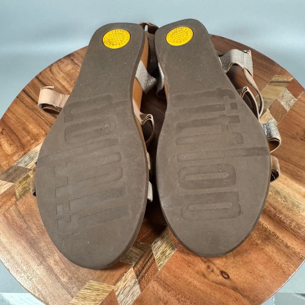FitFlop I15-481 Women Tan Leather Suede Strappy Comfort Sandals US 9 EU 41